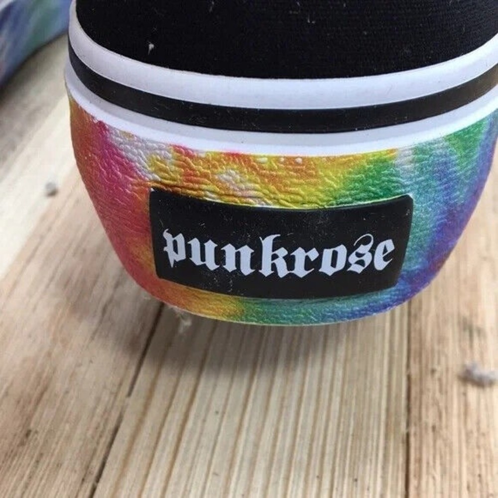 NWT. Punk Rose Shoes Slip On Vegan Black Canvas Skate Size 7.5 Women 3022 - Picture 11 of 12